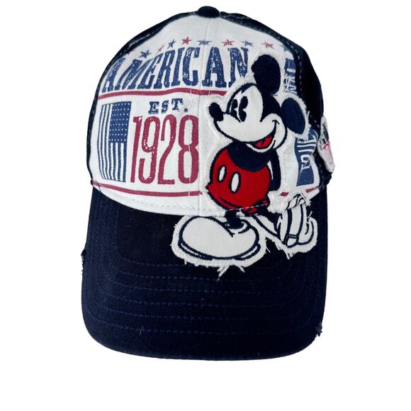 Disney Parks Epcot World Showcase America Mickey Mouse Baseball Cap Blue Mens OS - Picture 1 of 8